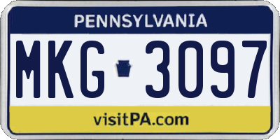 PA license plate MKG3097
