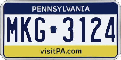 PA license plate MKG3124