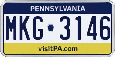 PA license plate MKG3146