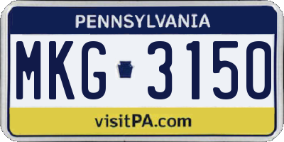 PA license plate MKG3150
