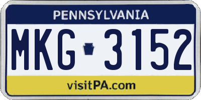 PA license plate MKG3152