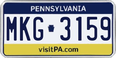 PA license plate MKG3159