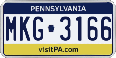 PA license plate MKG3166