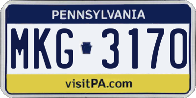 PA license plate MKG3170