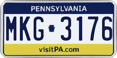 PA license plate MKG3176