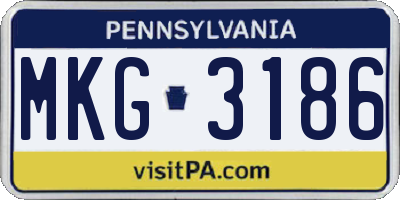 PA license plate MKG3186