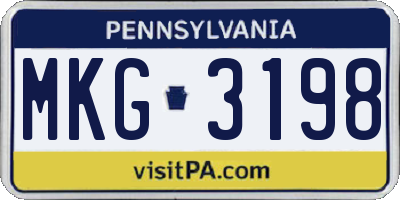 PA license plate MKG3198
