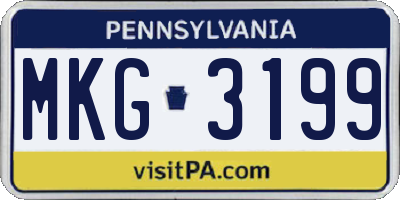 PA license plate MKG3199