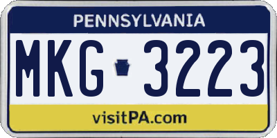 PA license plate MKG3223