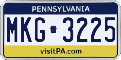 PA license plate MKG3225