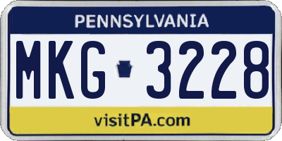 PA license plate MKG3228