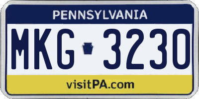 PA license plate MKG3230