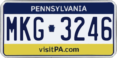 PA license plate MKG3246