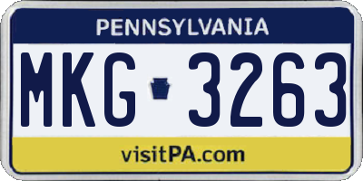 PA license plate MKG3263