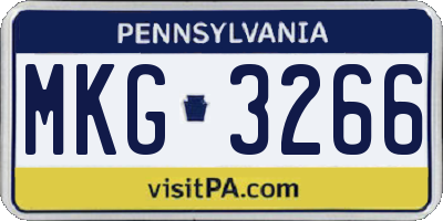 PA license plate MKG3266