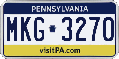 PA license plate MKG3270