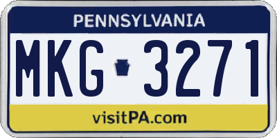 PA license plate MKG3271
