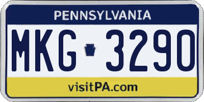 PA license plate MKG3290
