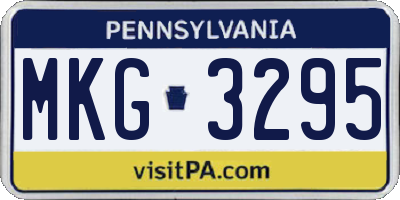 PA license plate MKG3295