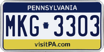 PA license plate MKG3303