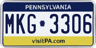 PA license plate MKG3306