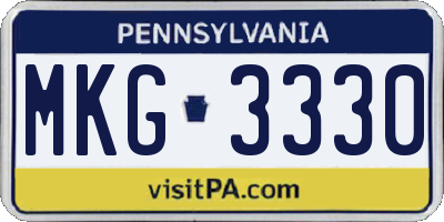 PA license plate MKG3330