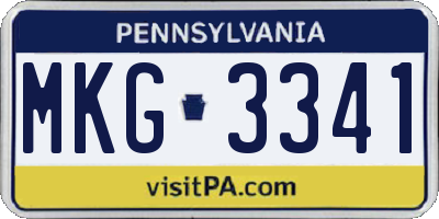 PA license plate MKG3341