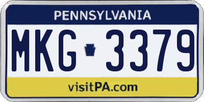 PA license plate MKG3379