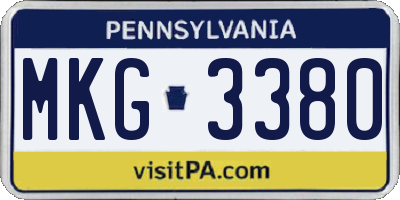 PA license plate MKG3380