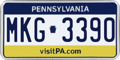 PA license plate MKG3390