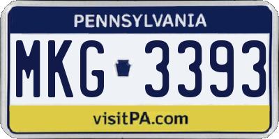 PA license plate MKG3393