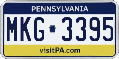 PA license plate MKG3395