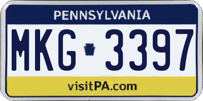 PA license plate MKG3397