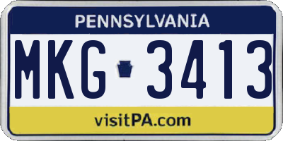 PA license plate MKG3413