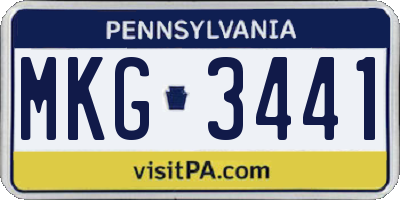 PA license plate MKG3441