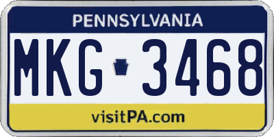 PA license plate MKG3468
