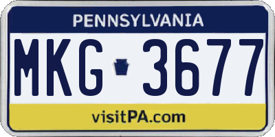 PA license plate MKG3677