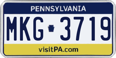PA license plate MKG3719