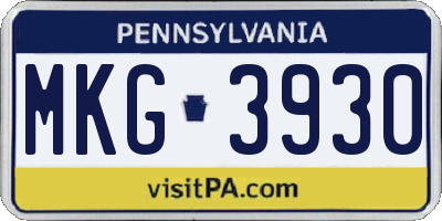 PA license plate MKG3930
