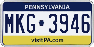PA license plate MKG3946