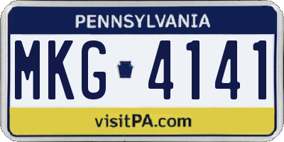 PA license plate MKG4141