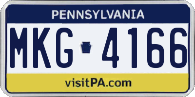 PA license plate MKG4166