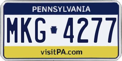 PA license plate MKG4277