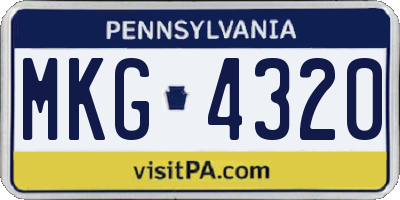 PA license plate MKG4320