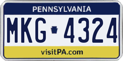PA license plate MKG4324