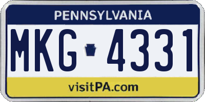 PA license plate MKG4331