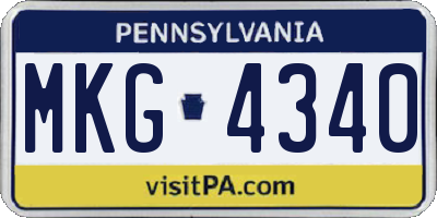 PA license plate MKG4340