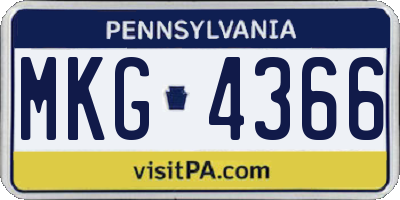 PA license plate MKG4366