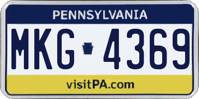 PA license plate MKG4369