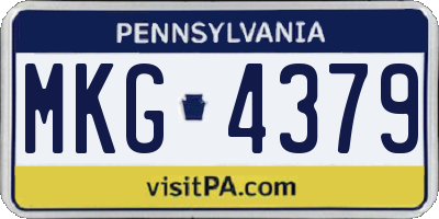 PA license plate MKG4379